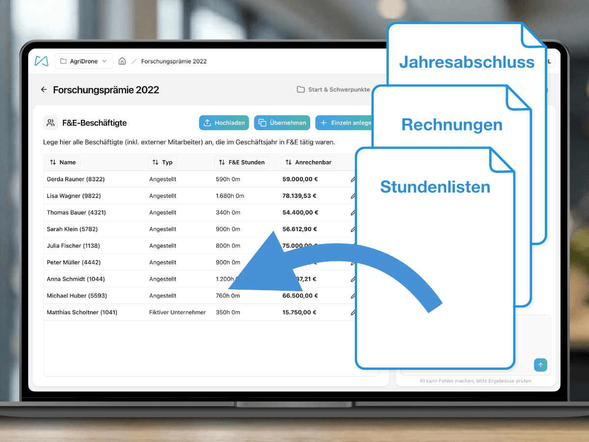 Autom. Stunden- und Kostenerfassung